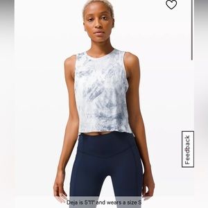 lululemon athletica Blue and White Tank Top